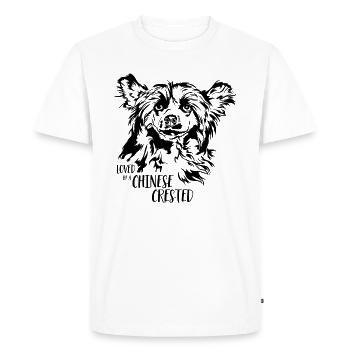 Aimé par un chien chinois à crête Chien Wilsigns - T-shirt Premium bio Homme - blanc - Devant - Nico (187cm)