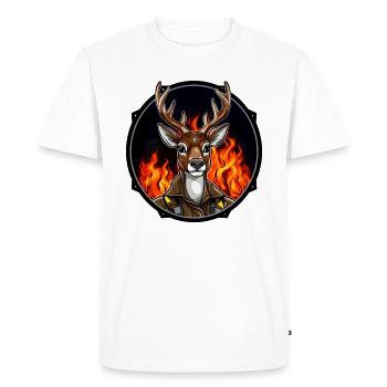 Hirsche Fire Brigade - Men's Premium Organic T-Shirt - white - Front - Nico (187cm)