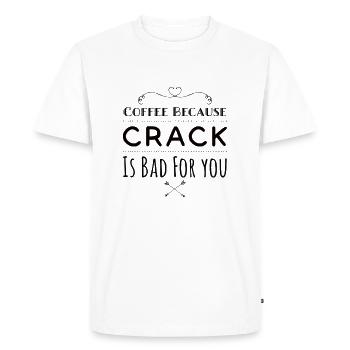 Café parce que le crack est mauvais pour vous - T-shirt Premium bio Homme - blanc - Devant - Nico (187cm)