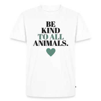 Soyez gentil avec tous les animaux - T-shirt Premium bio Homme - blanc - Devant - Nico (187cm)