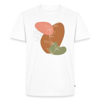 Branche feuilles Line Art - T-shirt Premium bio Homme - blanc - Devant - Nico (187cm)