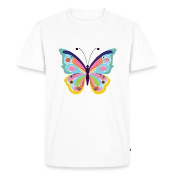 Colorful Butterfly - Men's Premium Organic T-Shirt - white - Front - Nico (187cm)