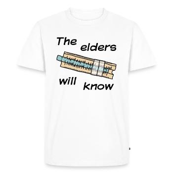 Règle à calcul - Les anciens le sauront - sombre - T-shirt Premium bio Homme - blanc - Devant - Nico (187cm)
