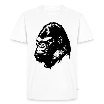 Gorilla Head - Men's Premium Organic T-Shirt - white - Front - Nico (187cm)