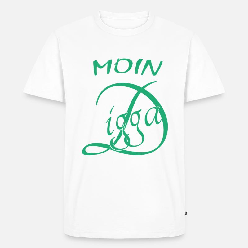 Moin Digga - Männer Premium Bio T-Shirt - Weiß