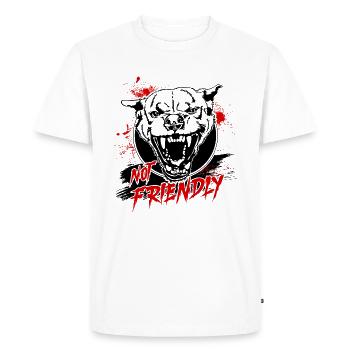 Not Friendly Saying Dogs Dog Wilsigns - Men's Premium Organic T-Shirt - white - Front - Nico (187cm)