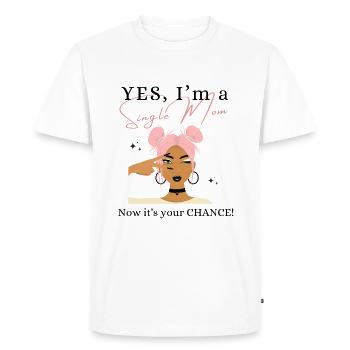 Mères célibataires Mères divorcées Mères célibataires - T-shirt Premium bio Homme - blanc - Devant - Nico (187cm)