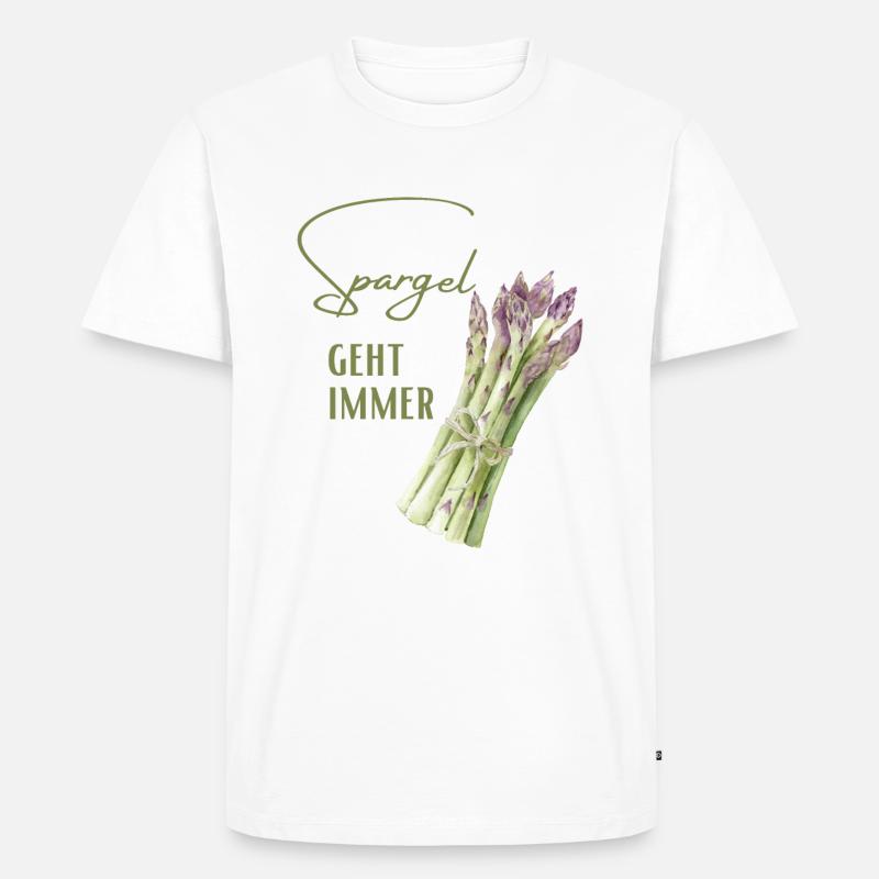 Spargel geht immer Spargelesser - Männer Premium Bio T-Shirt - Weiß