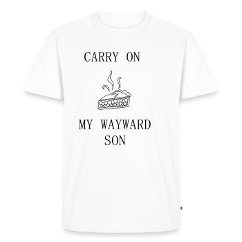 Supernatural / Continuez mon fils capricieux / Winchester - T-shirt Premium bio Homme - blanc - Devant - Nico (187cm)