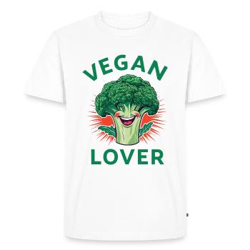 Amateur de végétalien - T-shirt Premium bio Homme - blanc - Devant - Nico (187cm)