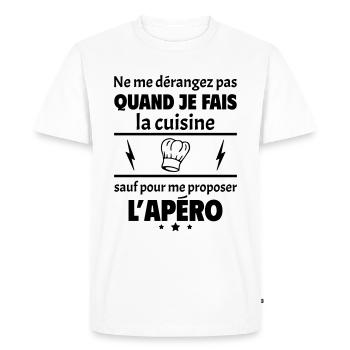 Ne me dérangez pas quand je fais la cuisine, noël - T-shirt Premium bio Homme - blanc - Devant - Nico (187cm)