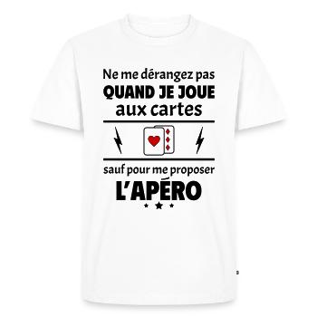 Ne me dérangez pas quand je joue aux cartes, noël - T-shirt Premium bio Homme - blanc - Devant - Nico (187cm)