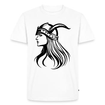 Tête de femme guerrière viking - T-shirt Premium bio Homme - blanc - Devant - Nico (187cm)