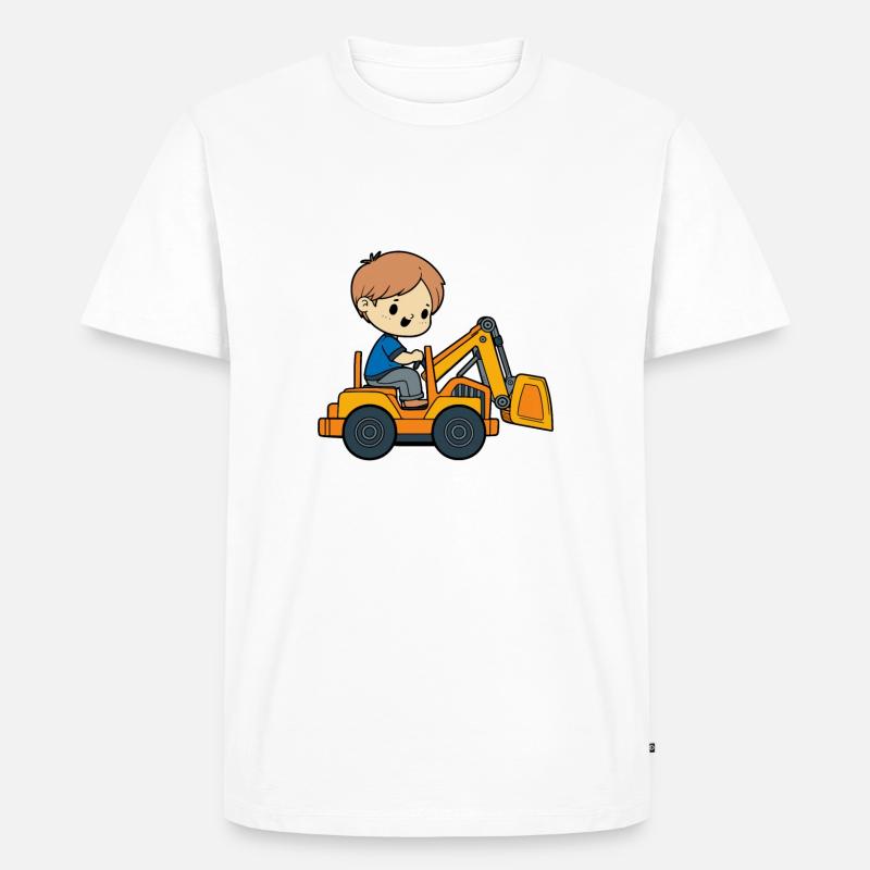 Christopher Vorname Bagger - Männer Premium Bio T-Shirt - Weiß