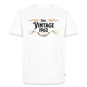 True Vintage 1963 vieilli à la perfection idée cadeau - T-shirt Premium bio Homme - blanc - Devant - Nico (187cm)