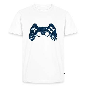 Controller Gaming - Men's Premium Organic T-Shirt - white - Front - Nico (187cm)