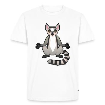 Méditation lémur - T-shirt Premium bio Homme - blanc - Devant - Nico (187cm)