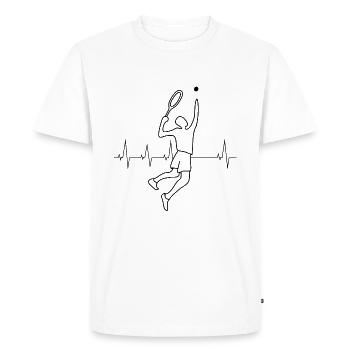 Service de tennis - T-shirt Premium bio Homme - blanc - Devant - Nico (187cm)