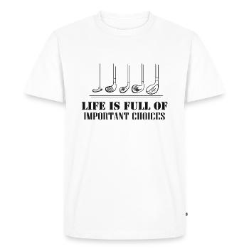 Raquettes de golf - T-shirt Premium bio Homme - blanc - Devant - Nico (187cm)