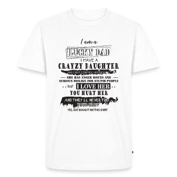 Père fille - T-shirt Premium bio Homme - blanc - Devant - Nico (187cm)