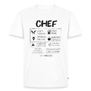 Cook - Men's Premium Organic T-Shirt - white - Front - Nico (187cm)