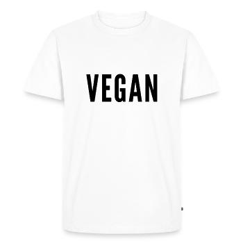 Vegan - Men's Premium Organic T-Shirt - white - Front - Nico (187cm)