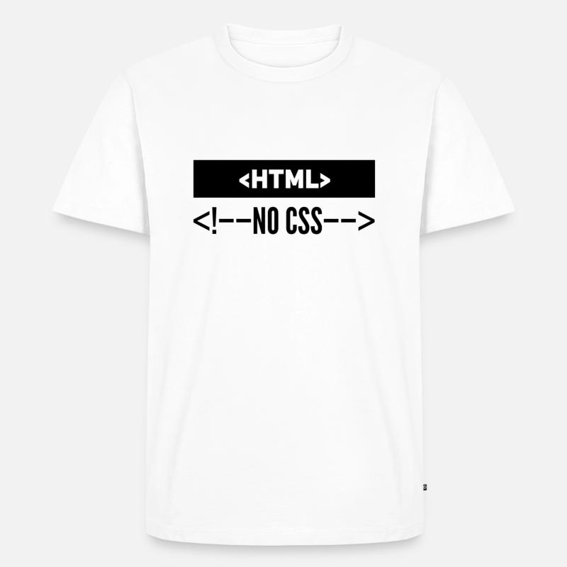 HTML Kein CSS - Männer Premium Bio T-Shirt - Weiß