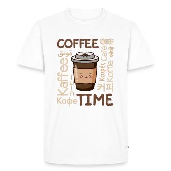 Coffee time - Men's Premium Organic T-Shirt - white - Front - Nico (187cm)