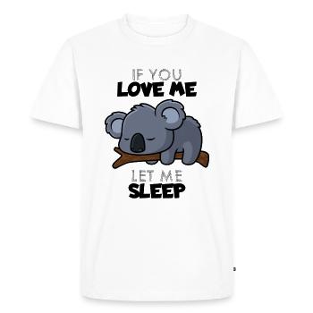 Si tu m'aimes, laisse-moi dormir - T-shirt Premium bio Homme - blanc - Devant - Nico (187cm)