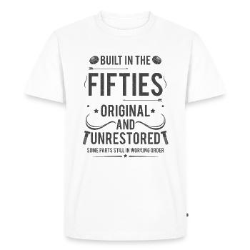 Années 50 - T-shirt Premium bio Homme - blanc - Devant - Nico (187cm)