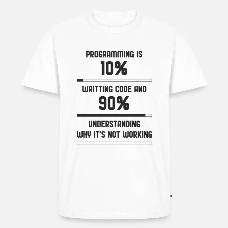 Programmieren Code Lustig - Männer Premium Bio T-Shirt - Weiß