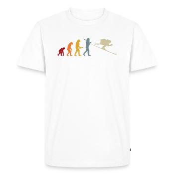 Evolution Ski descente Slalom Piste Party Cadeau - T-shirt Premium bio Homme - blanc - Devant - Nico (187cm)