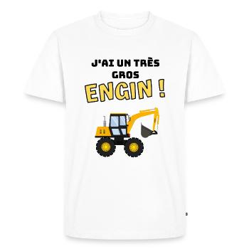 Gros engins - T-shirt Premium bio Homme - blanc - Devant - Nico (187cm)