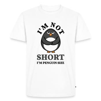 Drôle pas court Pingouin neige Cool Pingouin - T-shirt Premium bio Homme - blanc - Devant - Nico (187cm)
