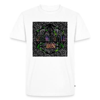 Azzy avec style | 100% - Shop WoW - T-shirt Premium bio Homme - blanc - Devant - Nico (187cm)