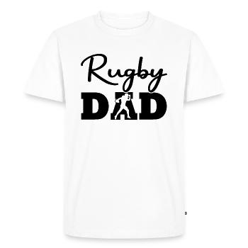 Rugby Papa - T-shirt Premium bio Homme - blanc - Devant - Nico (187cm)