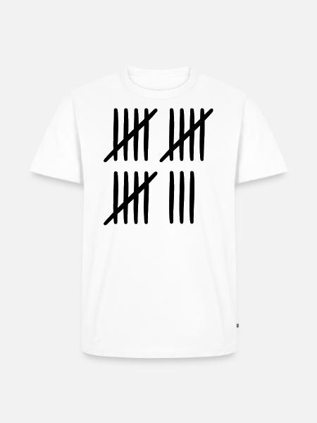 Strichliste 18 Jahre alt 18. Geburtstag schwarz - Männer Premium Bio T-Shirt - Weiß