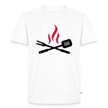 BBQ - T-shirt Premium bio Homme - blanc - Devant - Nico (187cm)