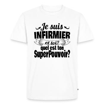 je suis infirmier - T-shirt Premium bio Homme - blanc - Devant - Nico (187cm)
