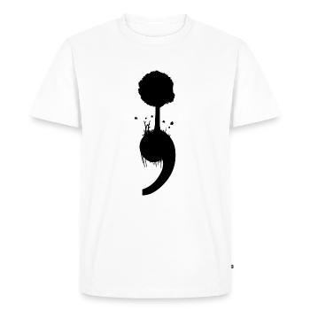 Projet de don de suicide de dépression de point-virgule - T-shirt Premium bio Homme - blanc - Devant - Nico (187cm)