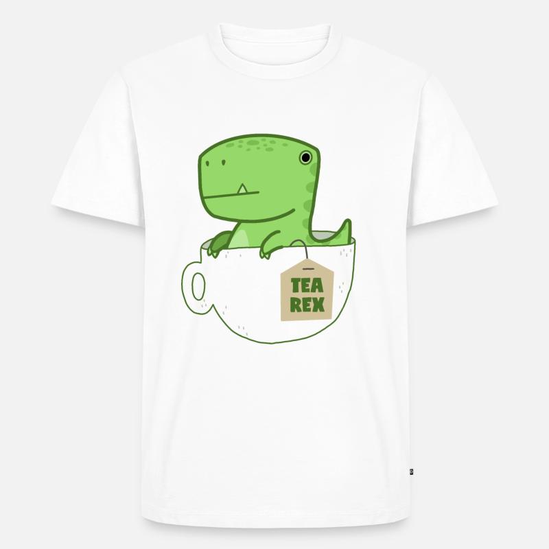 Tea Rex - Männer Premium Bio T-Shirt - Weiß