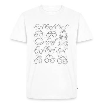 Des lunettes - T-shirt Premium bio Homme - blanc - Devant - Nico (187cm)
