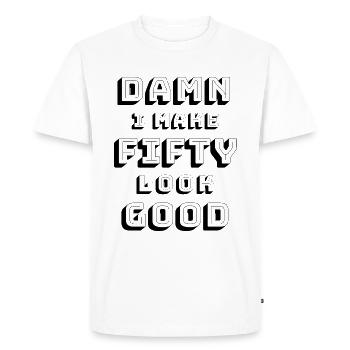 50th birthday - Men's Premium Organic T-Shirt - white - Front - Nico (187cm)