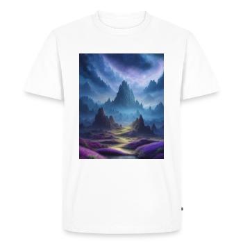 Montagnes de fantaisie cosmique - T-shirt Premium bio Homme - blanc - Devant - Nico (187cm)