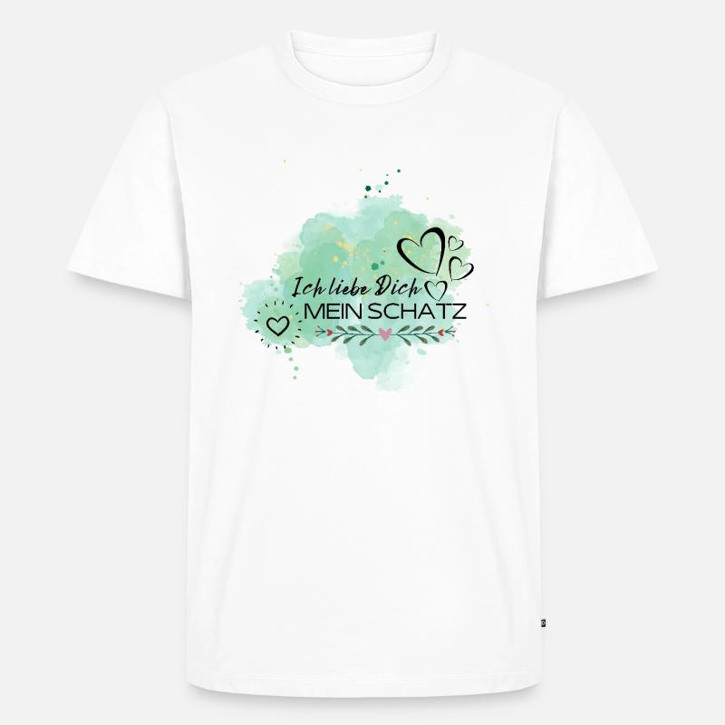 Ich liebe Dich - Männer Premium Bio T-Shirt - Weiß