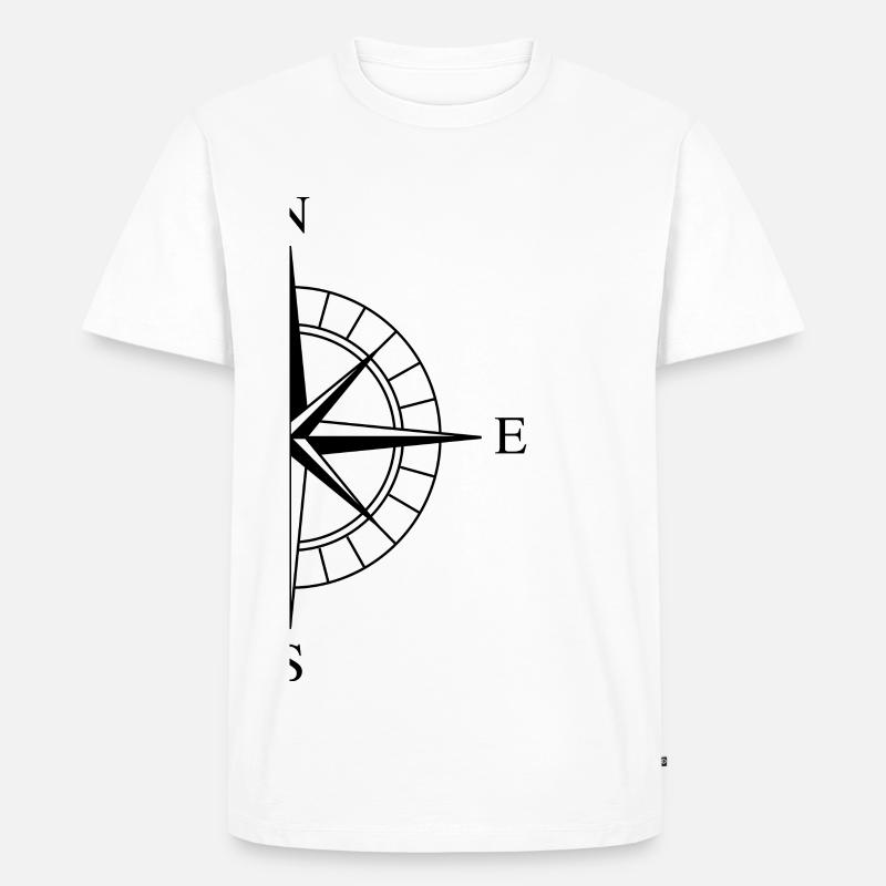 Kompass Windrose - Männer Premium Bio T-Shirt - Weiß