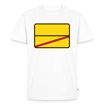 Traffic sign to be personalized with your text - Men's Premium Organic T-Shirt - white - Front - Nico (187cm)