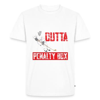 Straight Outta La boîte de pénalité Ice Hockey Enforcer - T-shirt Premium bio Homme - blanc - Devant - Nico (187cm)