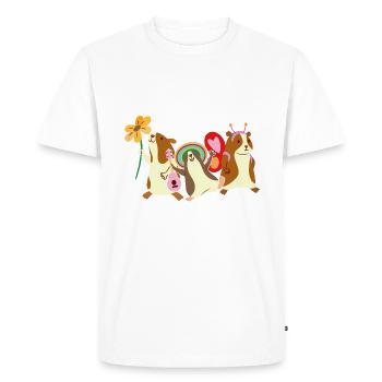 Juste une fille qui aime les cochons d’Inde - T-shirt Premium bio Homme - blanc - Devant - Nico (187cm)