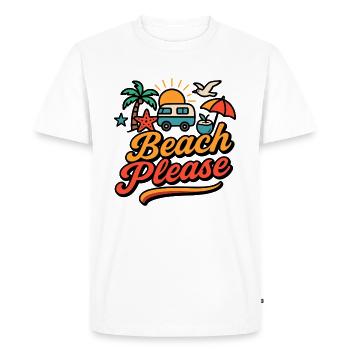 Beach Please - Summer Vanlife Design - Men's Premium Organic T-Shirt - white - Front - Nico (187cm)